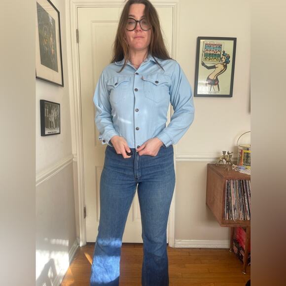 70s Vintage Levi’s Orange Tab Baby Blue Denim Jacket - Picture 2 of 11